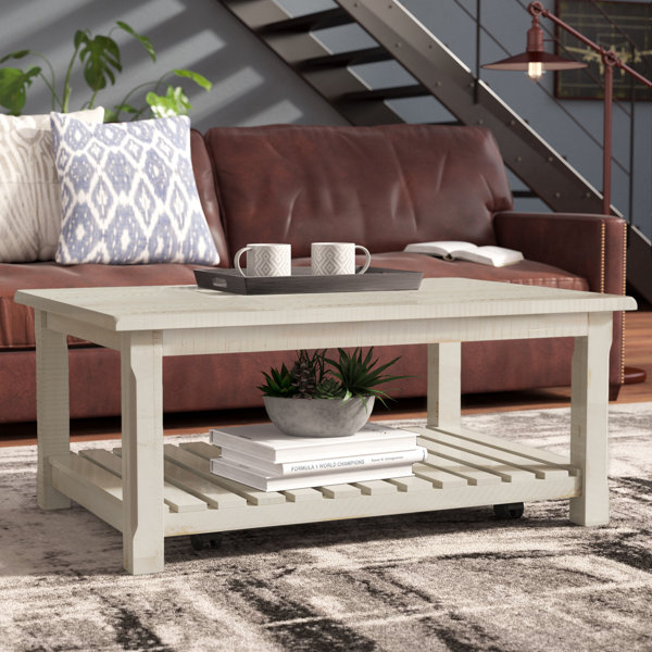 17 Stories Benefield Solid Wood Coffee Table with Storage & Reviews